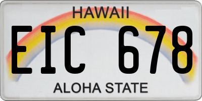 HI license plate EIC678