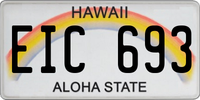 HI license plate EIC693