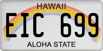 HI license plate EIC699