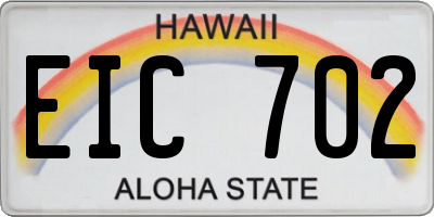 HI license plate EIC702