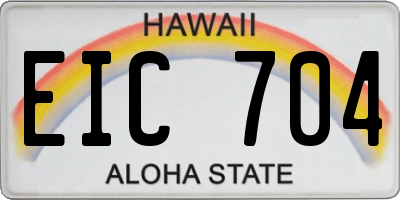 HI license plate EIC704