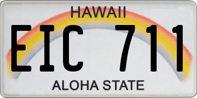 HI license plate EIC711