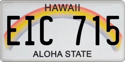 HI license plate EIC715