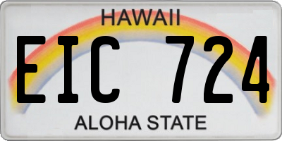 HI license plate EIC724
