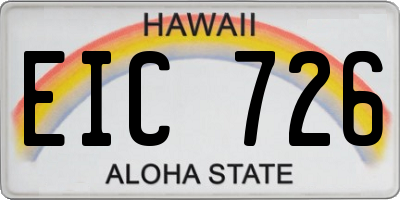 HI license plate EIC726