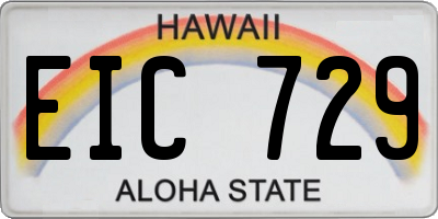 HI license plate EIC729
