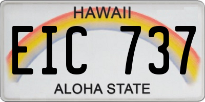 HI license plate EIC737