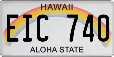 HI license plate EIC740