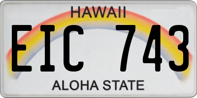 HI license plate EIC743