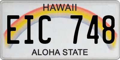 HI license plate EIC748