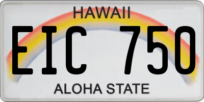 HI license plate EIC750