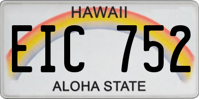 HI license plate EIC752