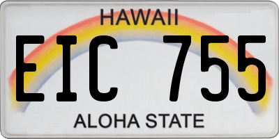 HI license plate EIC755