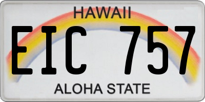 HI license plate EIC757