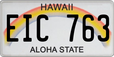 HI license plate EIC763