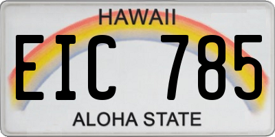 HI license plate EIC785