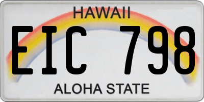 HI license plate EIC798