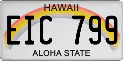 HI license plate EIC799