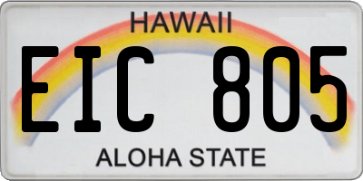 HI license plate EIC805