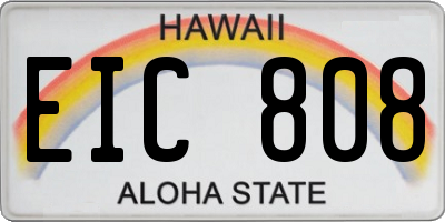 HI license plate EIC808