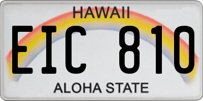 HI license plate EIC810