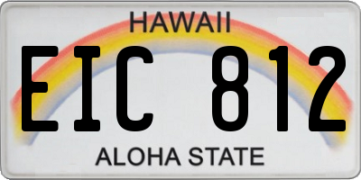 HI license plate EIC812