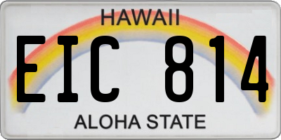 HI license plate EIC814