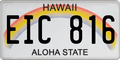 HI license plate EIC816