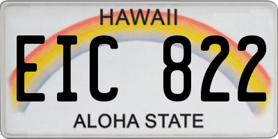HI license plate EIC822