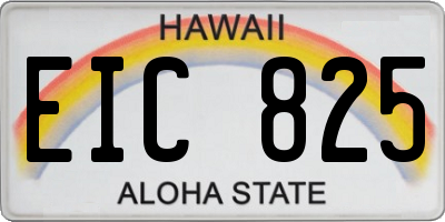 HI license plate EIC825