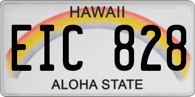 HI license plate EIC828