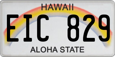 HI license plate EIC829