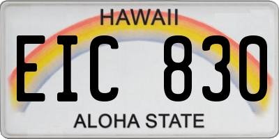 HI license plate EIC830