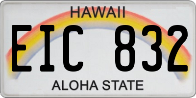 HI license plate EIC832