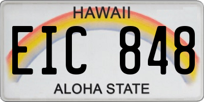 HI license plate EIC848