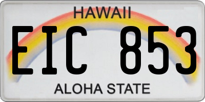 HI license plate EIC853