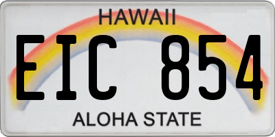 HI license plate EIC854