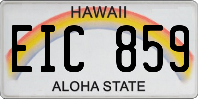 HI license plate EIC859