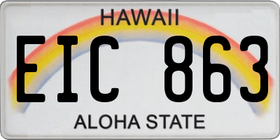 HI license plate EIC863