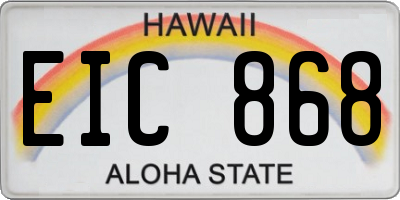 HI license plate EIC868