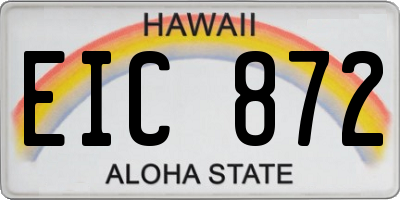 HI license plate EIC872