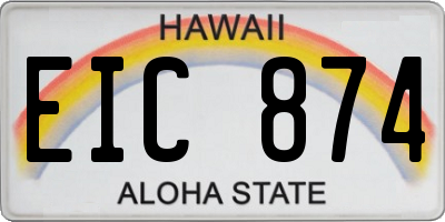 HI license plate EIC874