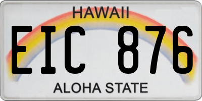 HI license plate EIC876