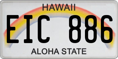 HI license plate EIC886