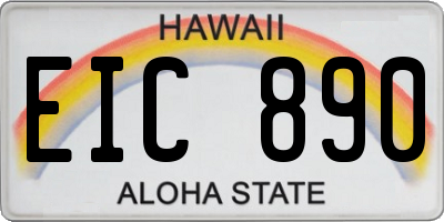 HI license plate EIC890