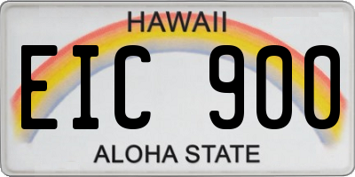 HI license plate EIC900