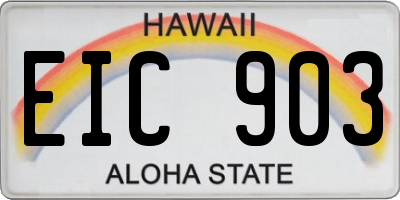 HI license plate EIC903