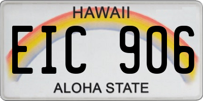 HI license plate EIC906