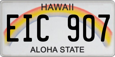HI license plate EIC907