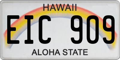 HI license plate EIC909